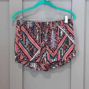 Aqua Tribal Aztec Print Flowy Shorts